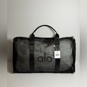 Alo Yoga Sheer Black Transparent Mesh Duffle Bag
